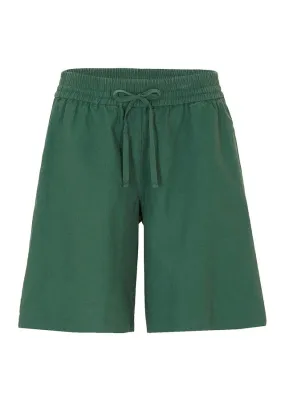 Bermudas con lino Verde oscuro