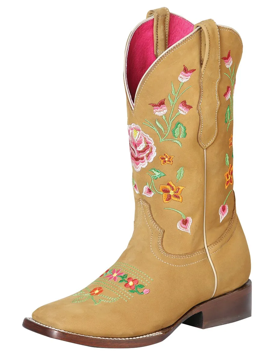 Botas de Gamuza Original para Mujer Horma Rodeo Miel GEN-51121