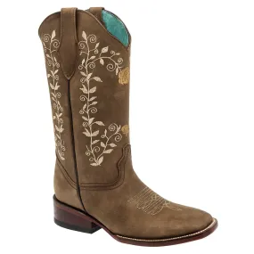 Botas tipo western Exterior Textil Color Café Para Mujer De Trankas Boots