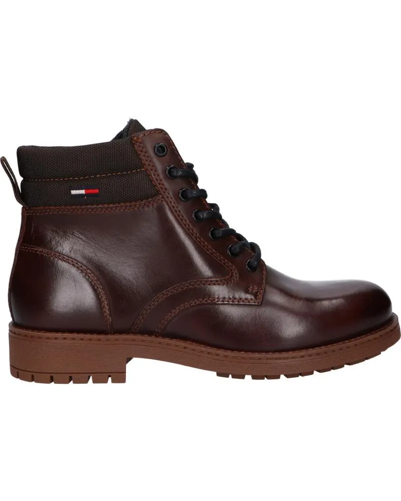 Botines de Hombre TOMMY HILFIGER EM0EM01057 SHORT LACE UP BOOT GT7 TRUFFLE BROWN