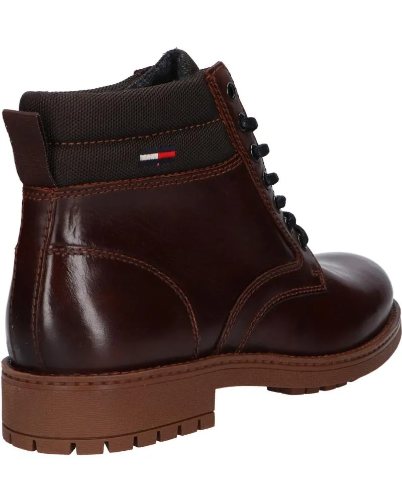 Botines de Hombre TOMMY HILFIGER EM0EM01057 SHORT LACE UP BOOT GT7 TRUFFLE BROWN