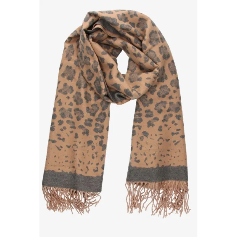 Bufanda reversible animal print camel