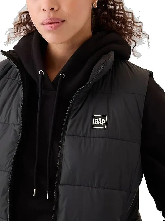 chaleco GAP V-Frch Logo LW Puffer - Black 1 - women´s