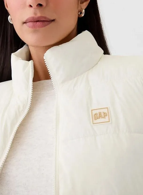 chaleco GAP V-Frch Logo LW Puffer - Ivory Frost - women´s