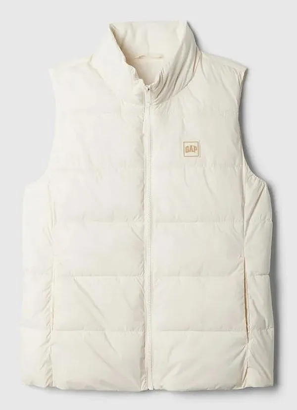 chaleco GAP V-Frch Logo LW Puffer - Ivory Frost - women´s