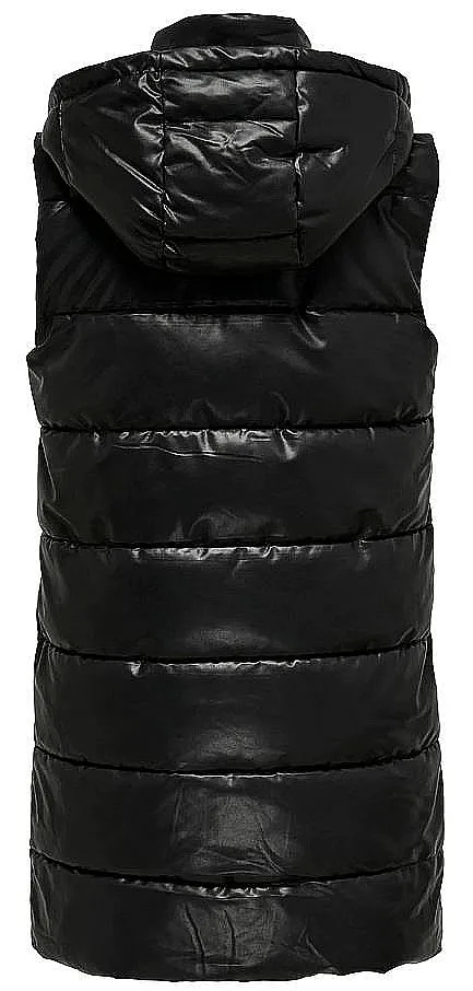 chaleco ONLY Anja Faux Leather - Black - women´s