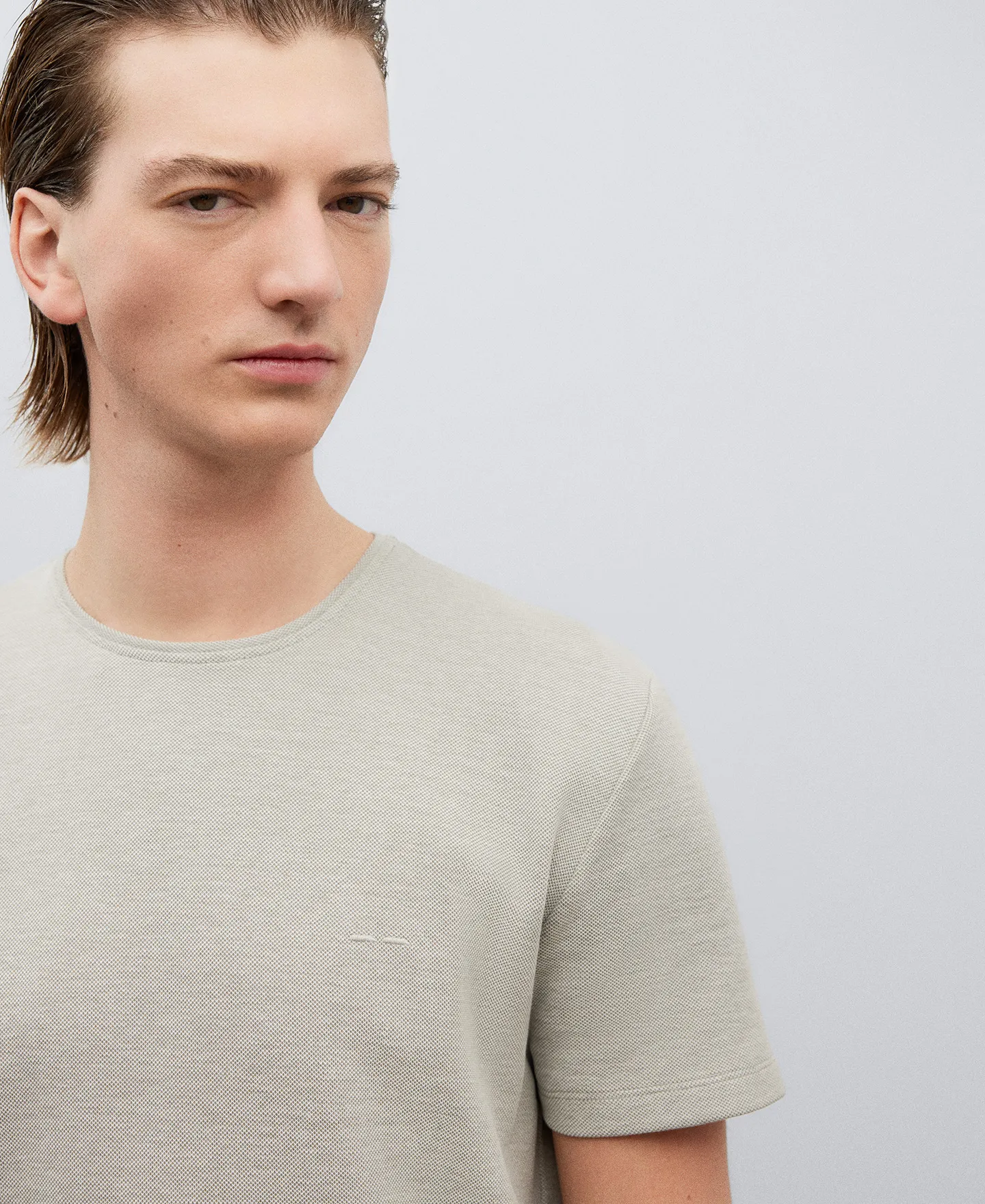 Cotton micropatterned T-shirt man