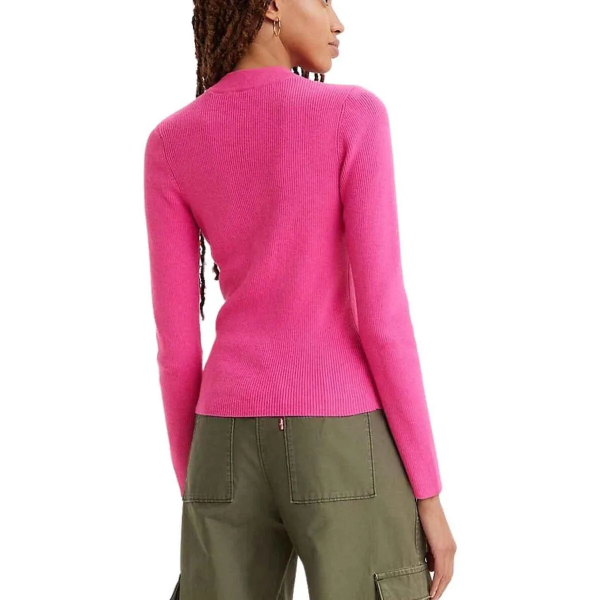 CREW RIB SWEATER ROSE