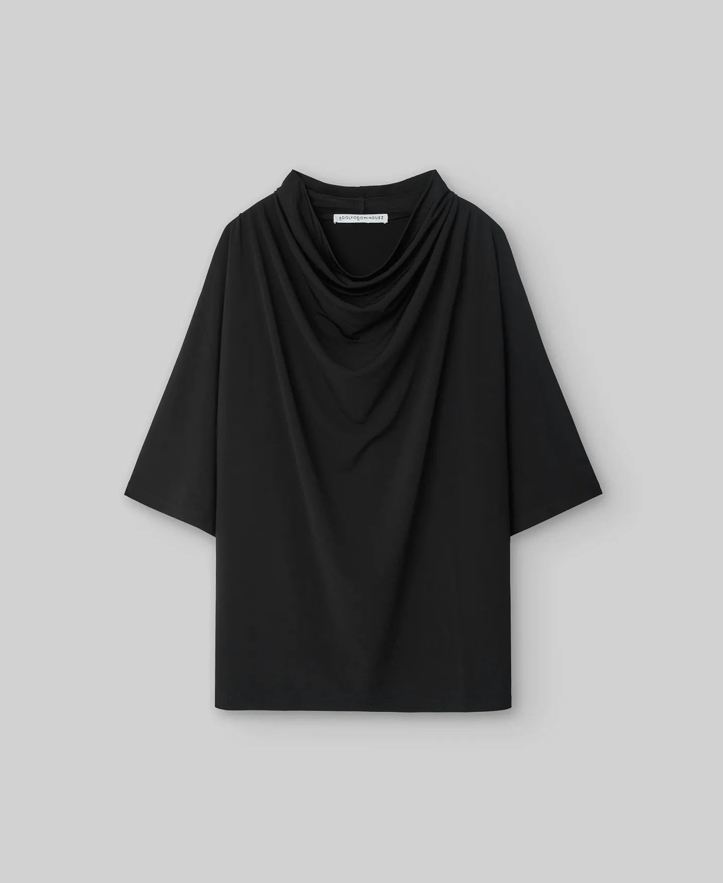 Draped collar T-shirt woman