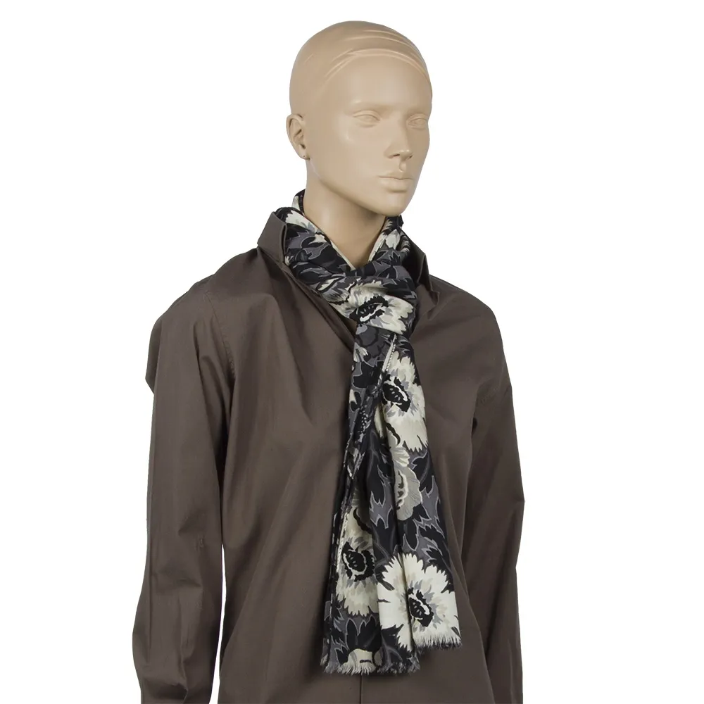 Etro Bufanda Flores Negro y Beige