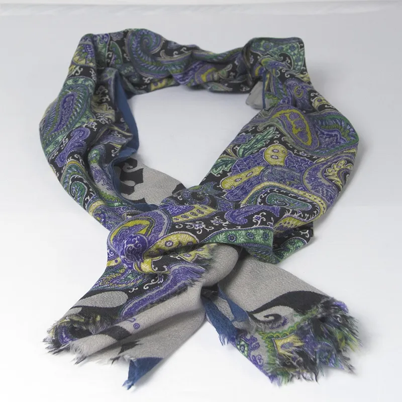 Etro Bufanda Paisley Cachemir Azul