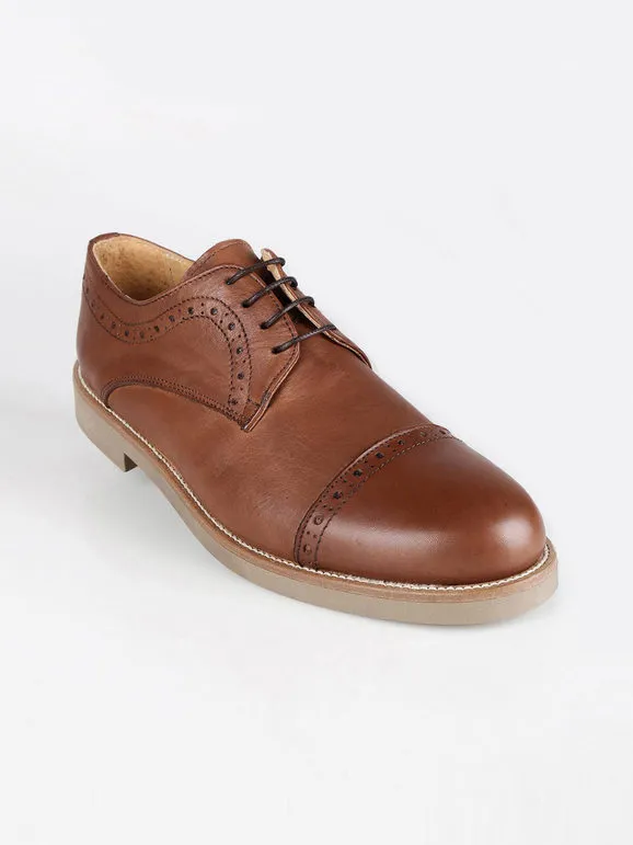 Full Steam Zapatos brogue de piel con cordones