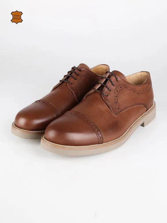 Full Steam Zapatos brogue de piel con cordones