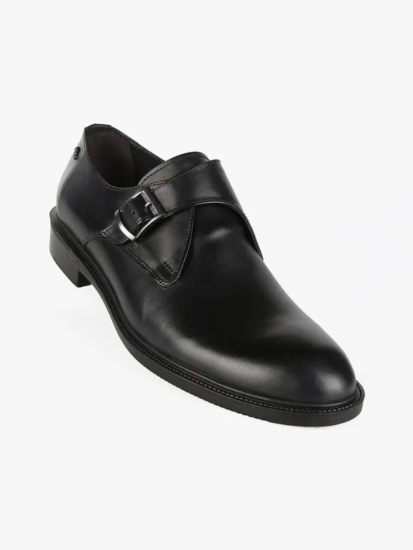 Gian Marco Venturi Zapatos brogue de hombre de piel con hebilla