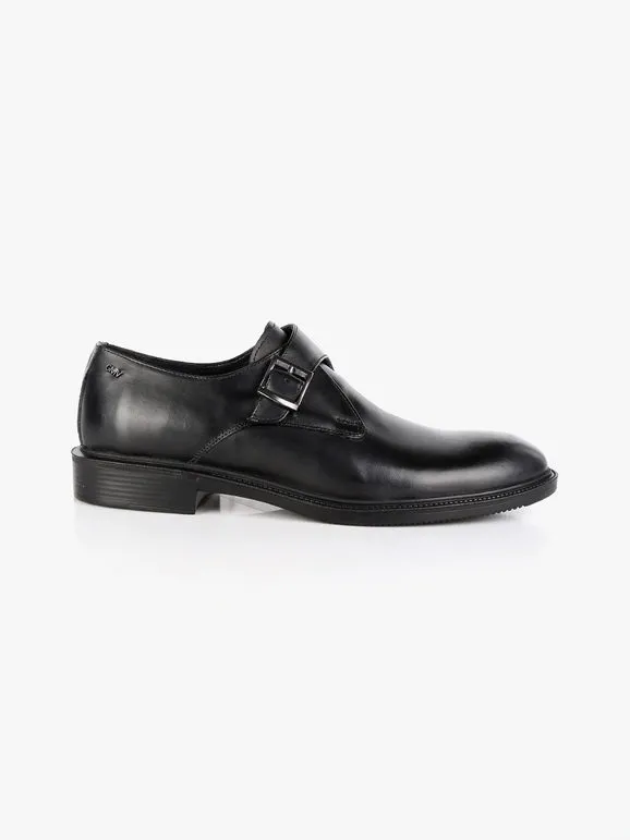 Gian Marco Venturi Zapatos brogue de hombre de piel con hebilla