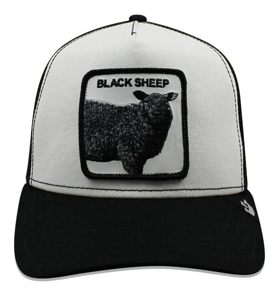 Gorra Animales GOORIN BROS Ajustable y rejilla TRUCKER  Black Sheep Oveja/Borrego Blanco y negro