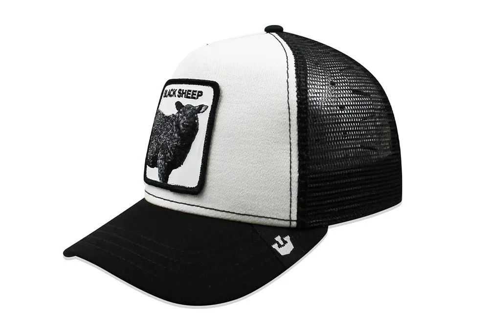 Gorra Animales GOORIN BROS Ajustable y rejilla TRUCKER  Black Sheep Oveja/Borrego Blanco y negro