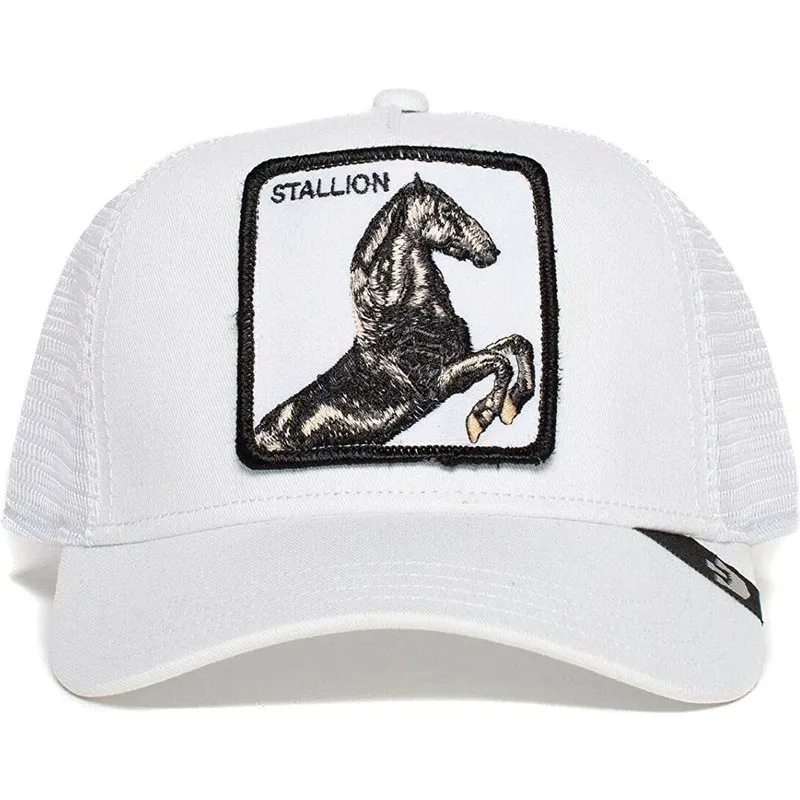 Gorra animales GOORIN BROS Ajustable y rejilla Trucker Horse Stallion White caballo blanca