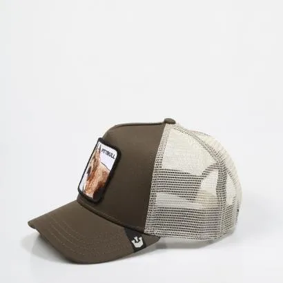 Gorra Animales GOORIN BROS Ajustable y rejilla TRUCKER Pittbull Perro Marrón beig