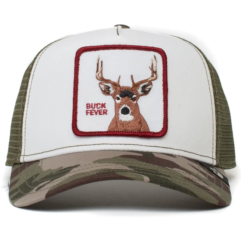 Gorra Animales GOORIN BROS ciervo BUTCH TRUCKER rejilla y ajustable Buck Fever camuflaje/blanca