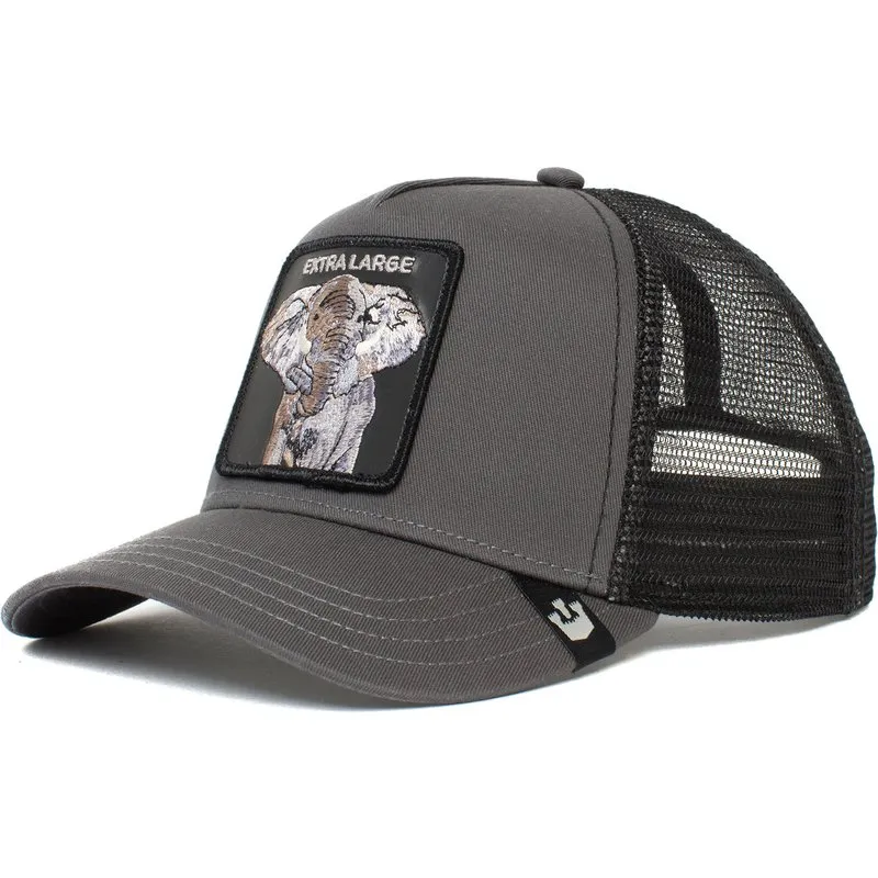 Gorra animales GOORIN BROS Elefante rejilla y ajustable Trucker Extra Large negra