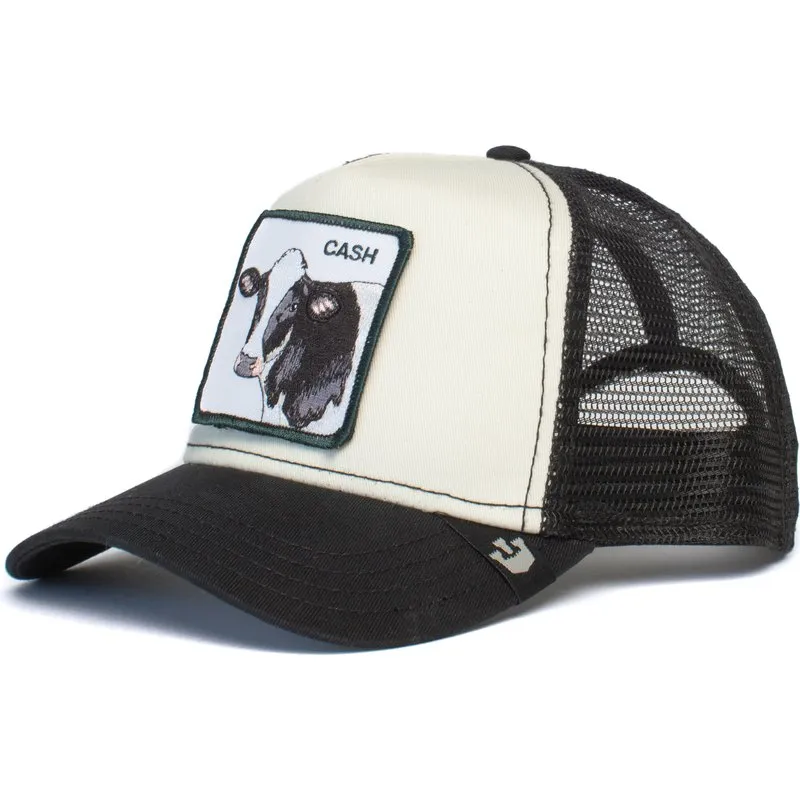 Gorra Animales GOORIN BROS Vaca BUTCH TRUCKER Cash negra y blanca