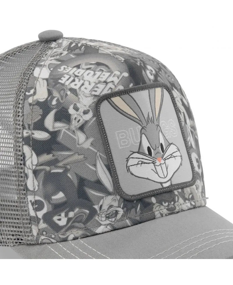 Gorra CAPSLAB Conejo Trucker Looney Tunes Dibujos animados Bugs Bunny color gris