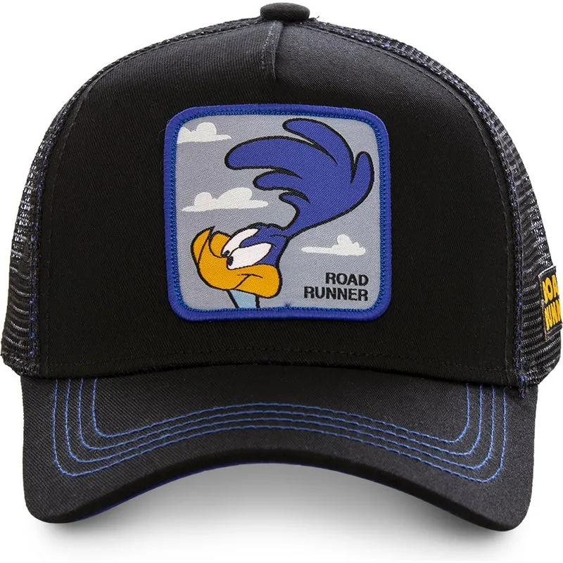 Gorra CAPSLAB Trucker rejilla Looney Tunes Dibujos animados Road Runner color negro