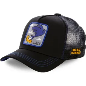 Gorra CAPSLAB Trucker rejilla Looney Tunes Dibujos animados Road Runner color negro