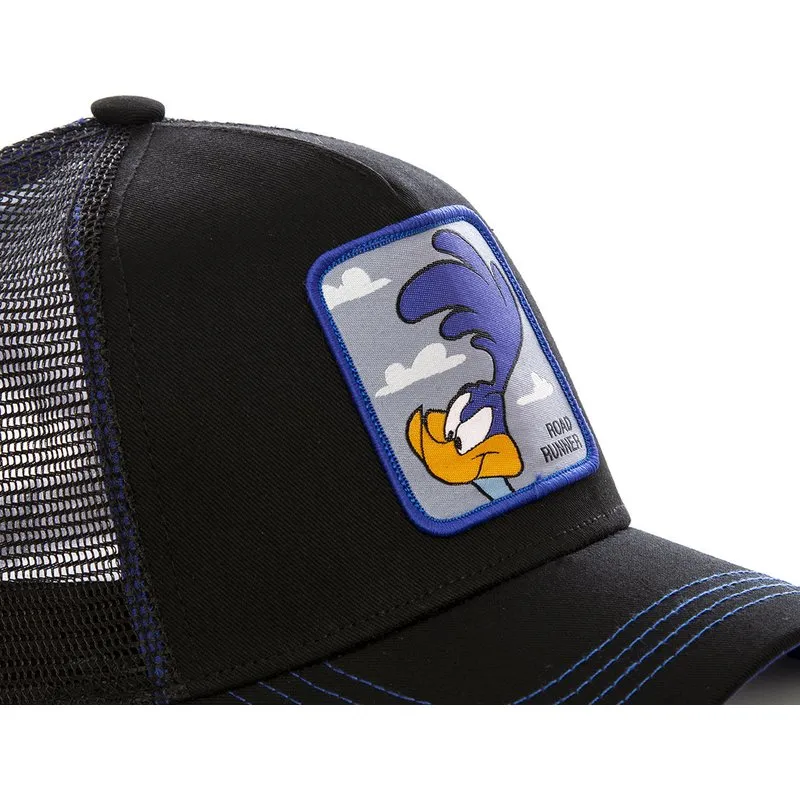 Gorra CAPSLAB Trucker rejilla Looney Tunes Dibujos animados Road Runner color negro