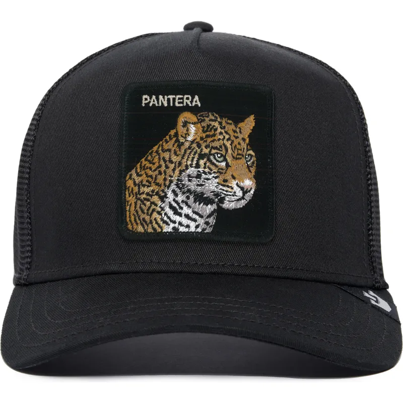 Gorra trucker negra leopardo Pantera The Farm Premium de Goorin Bros.