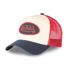 Gorra Von Dutch California rejilla y ajustable con parche frontal ref-VD/O/CAS1/CLA5 Rojo azul y beige