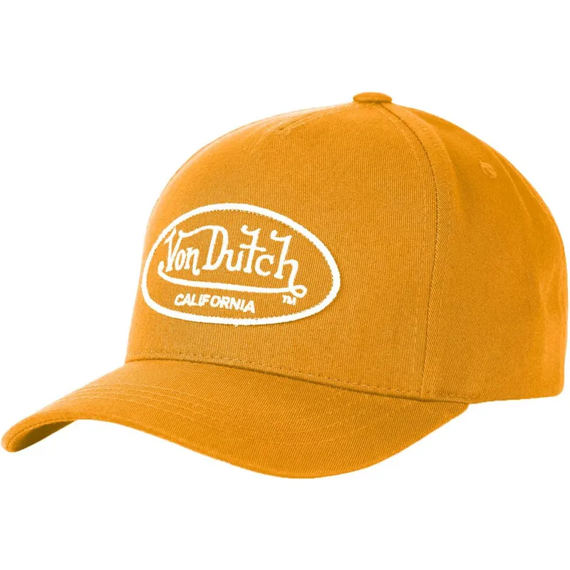 Gorra Von Dutch KUSTOM KULTURE rejilla y ajustable con impreso frontal ref-VD/0/CAS1/LOF/C3 amarillo