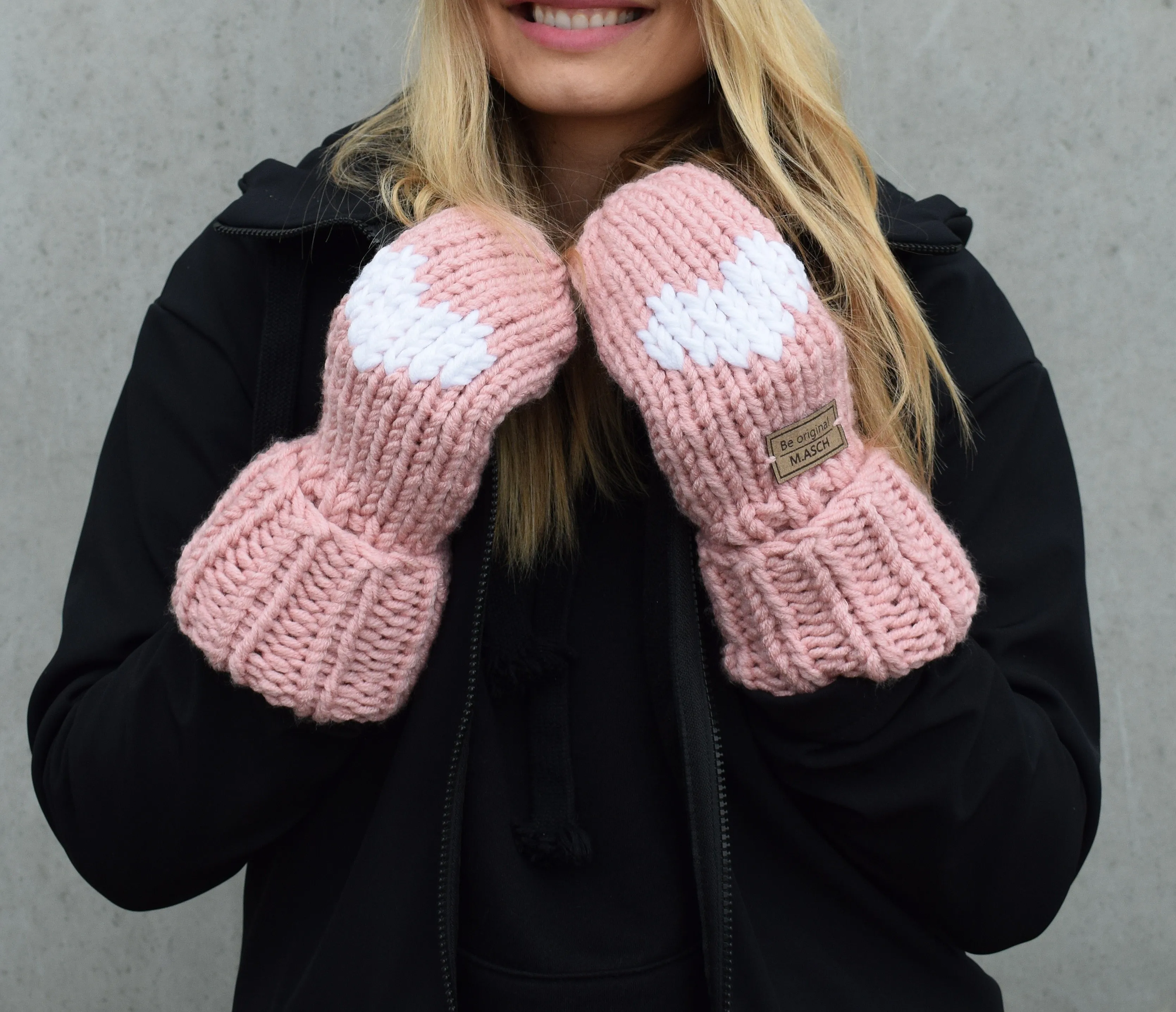 guantes M.ASCH-Be original Knitted Mitt - Light Pink - women´s