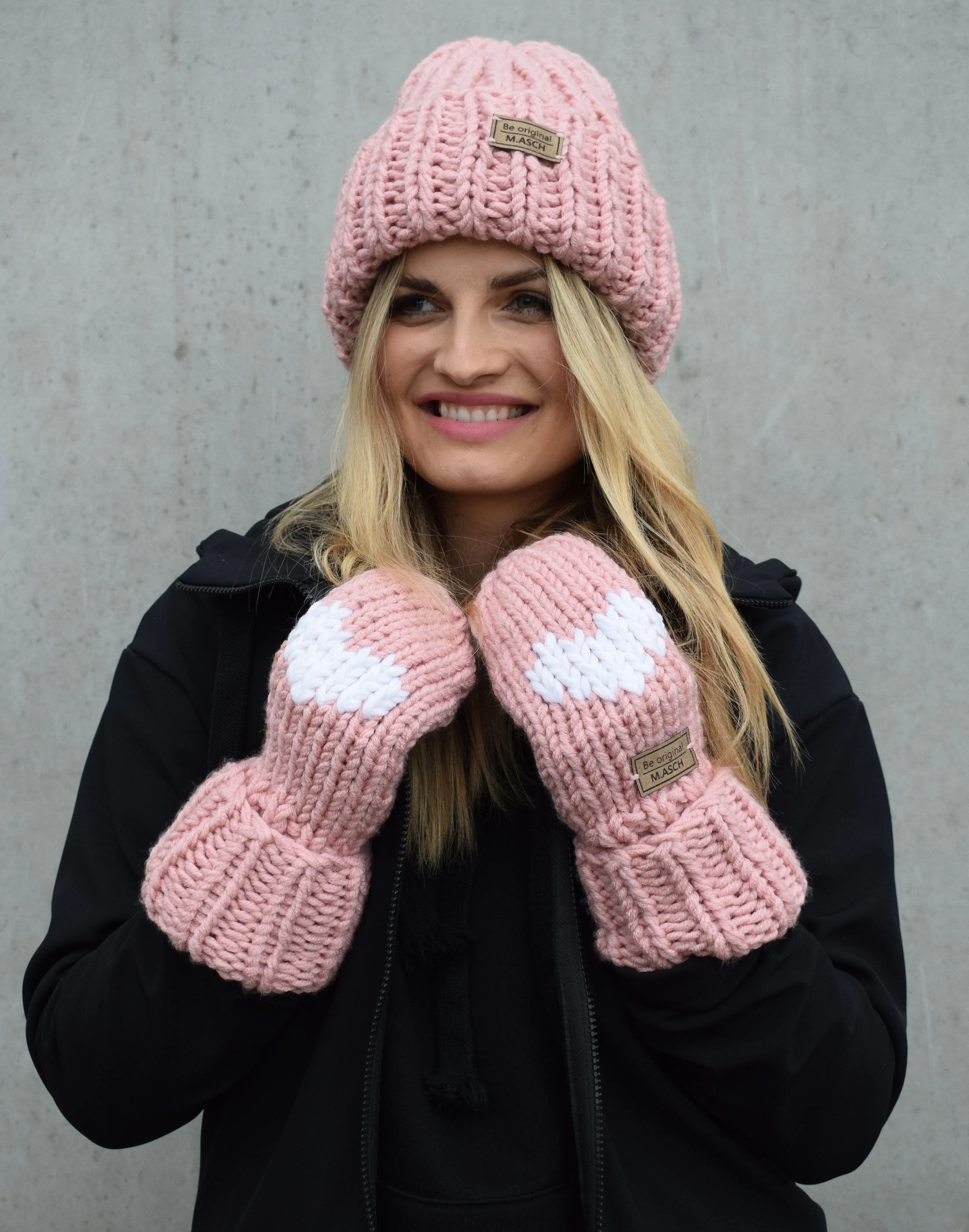 guantes M.ASCH-Be original Knitted Mitt - Light Pink - women´s