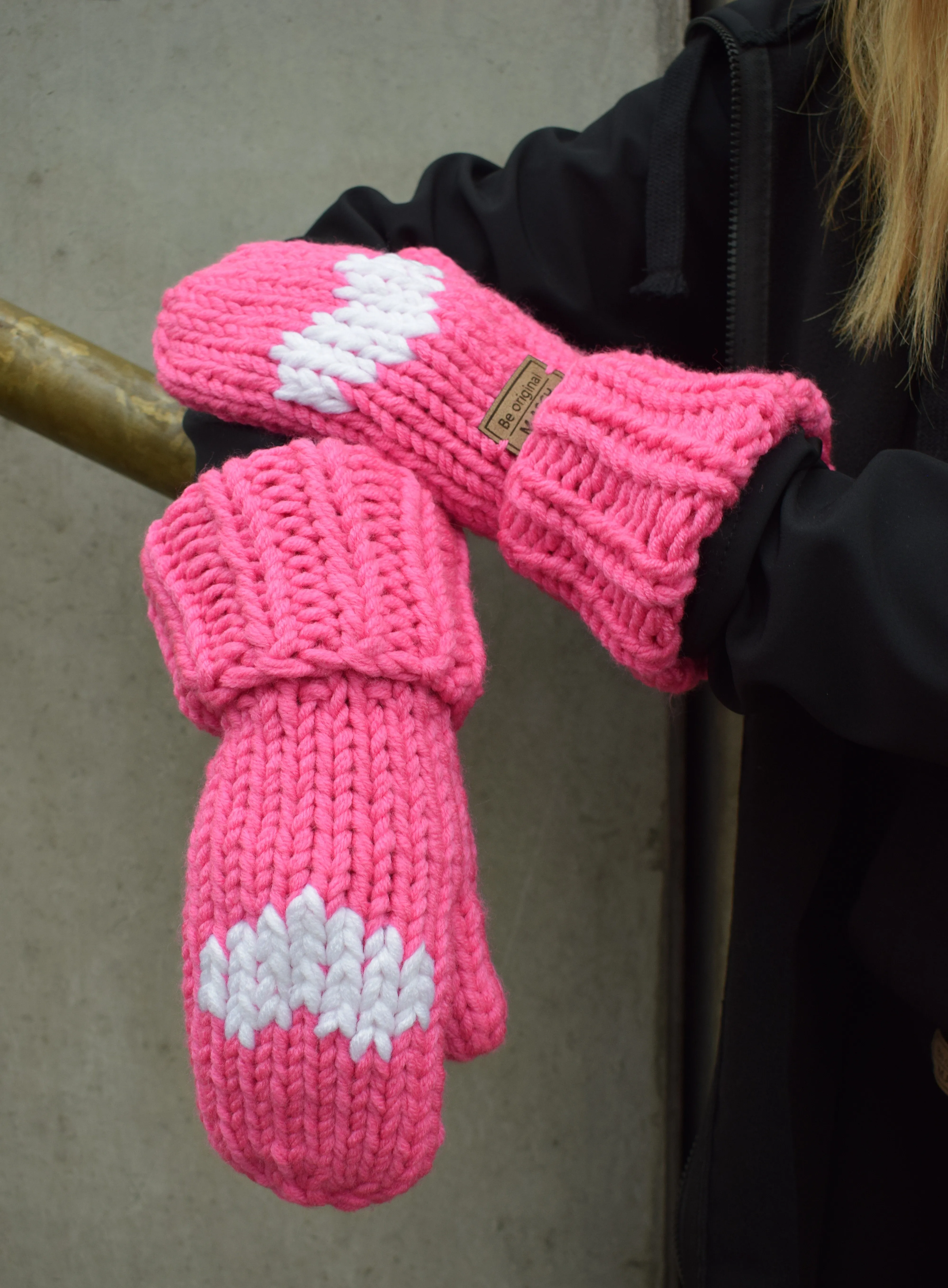 guantes M.ASCH-Be original Knitted Mitt - Neon Pink - women´s