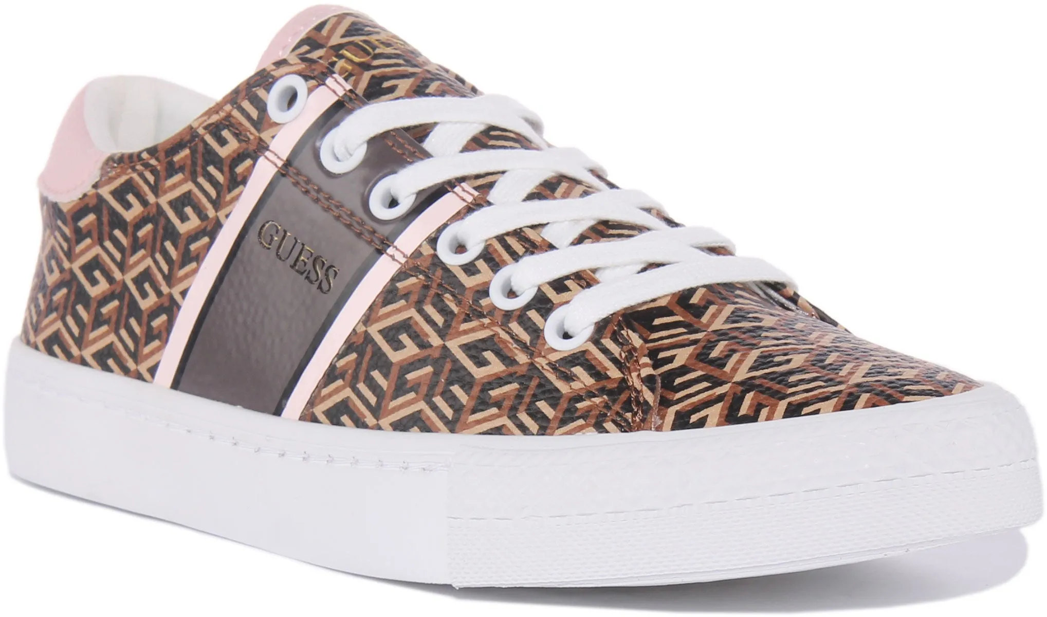 Guess Ester Zapatillas de deporte sintéticas con cordones para mujer en marrón