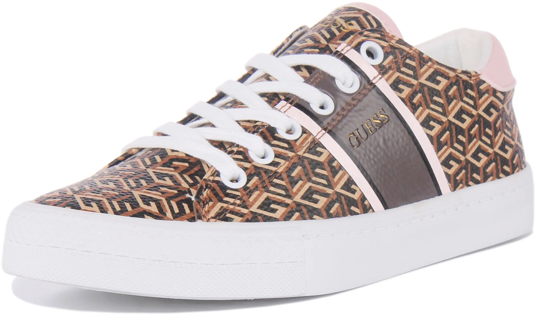 Guess Ester Zapatillas de deporte sintéticas con cordones para mujer en marrón