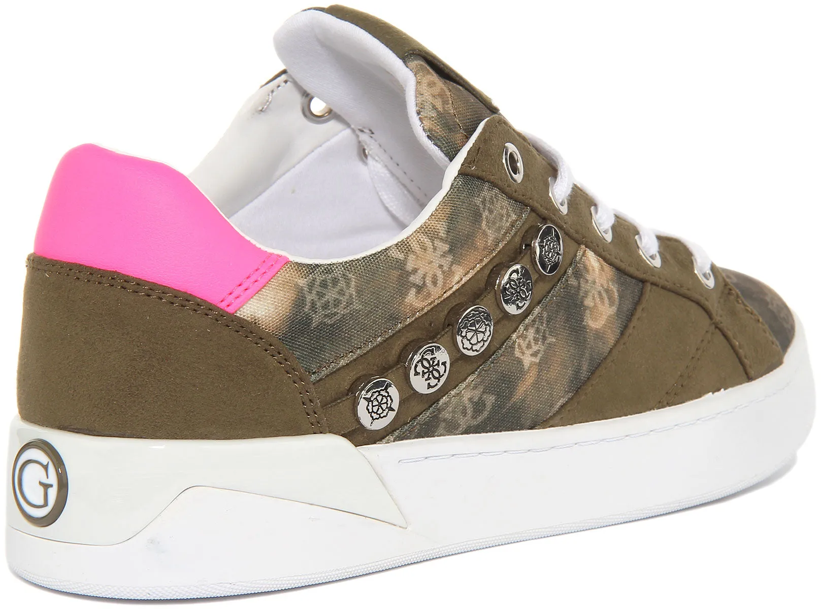 Guess Roxo 2 Zapatillas de deporte sintéticas con cordones para mujer en verde rosa