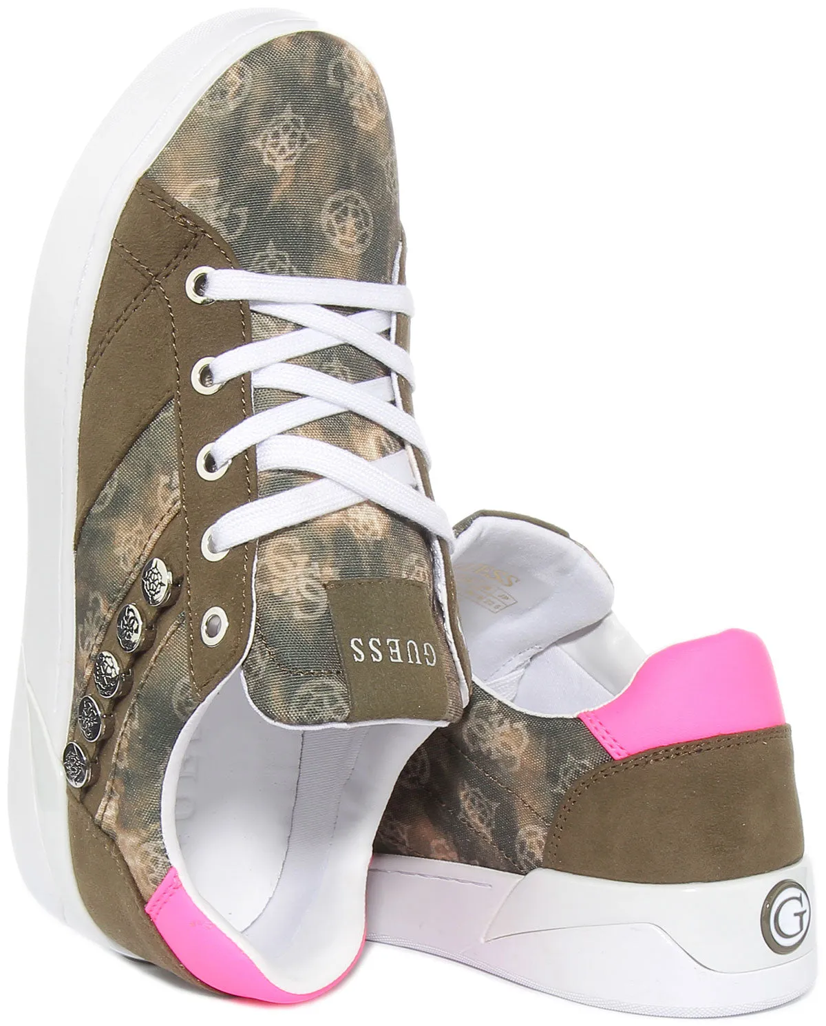 Guess Roxo 2 Zapatillas de deporte sintéticas con cordones para mujer en verde rosa