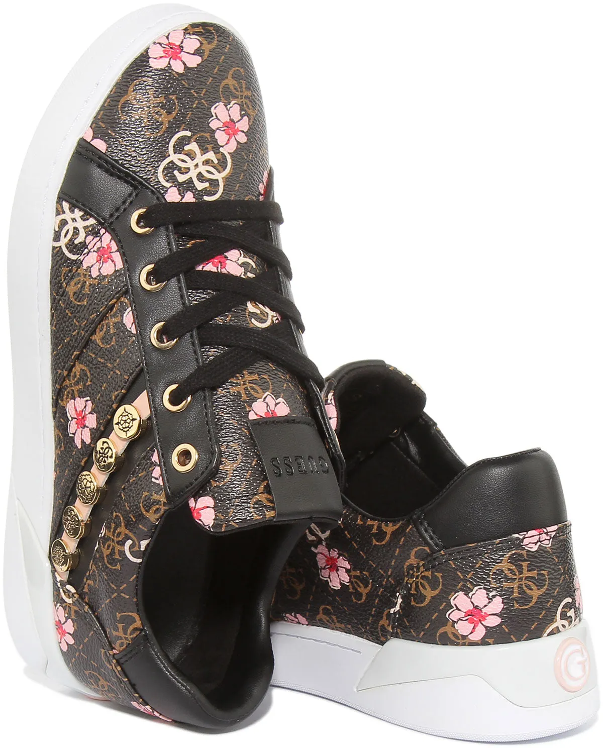 Guess Roxo Zapatillas de deporte sintéticas con cordones para mujer en floral