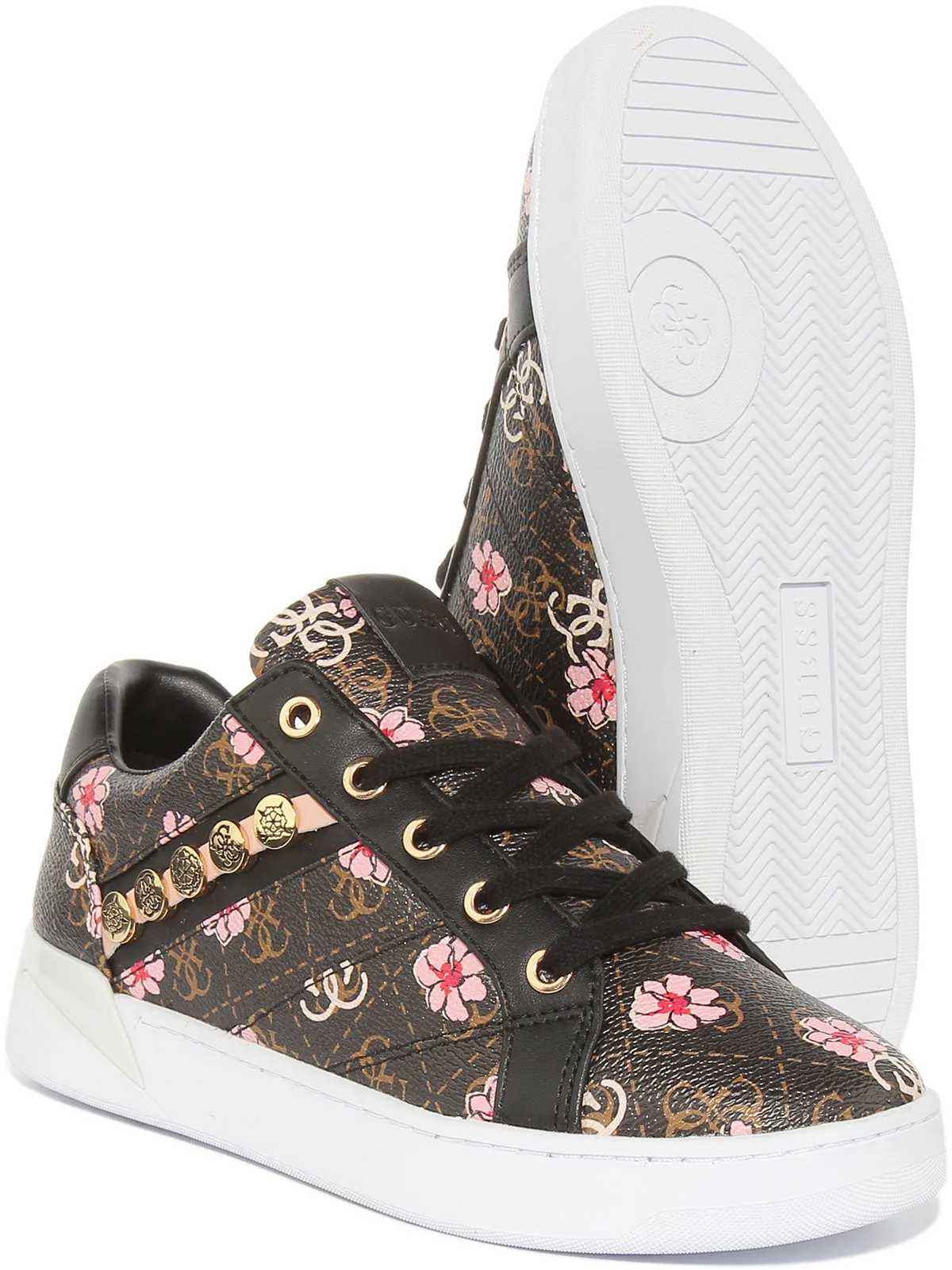 Guess Roxo Zapatillas de deporte sintéticas con cordones para mujer en floral