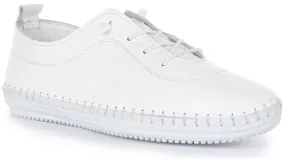 JUSTINREESS Lexi Zapatos de trabajo de piel para hombre en blanco