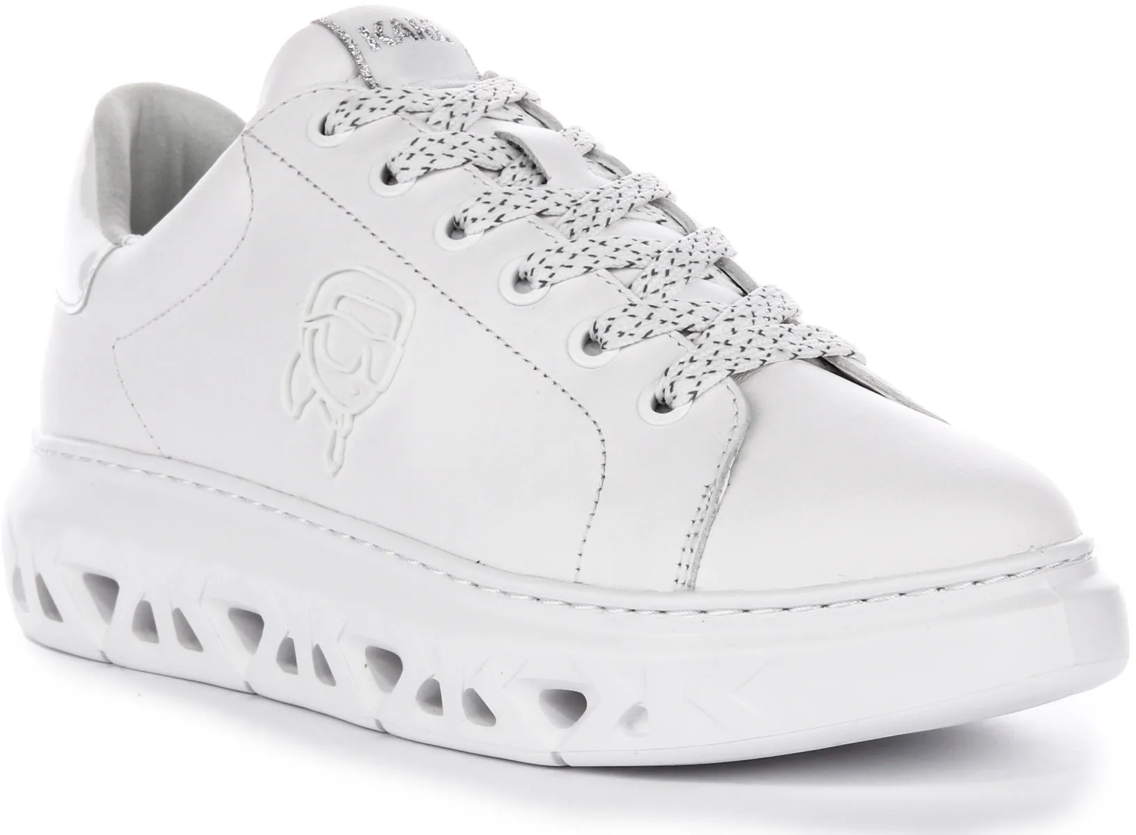 Karl Lagerfeld Kapri Kite Karl NFT Lo Lace Geo Cut Sole  Zapatillas Altas Sintéticas para Mujer en Blanco