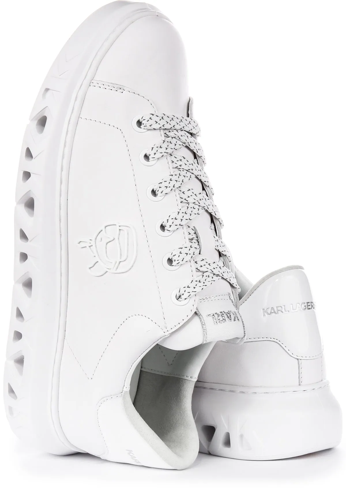 Karl Lagerfeld Kapri Kite Karl NFT Lo Lace Geo Cut Sole  Zapatillas Altas Sintéticas para Mujer en Blanco