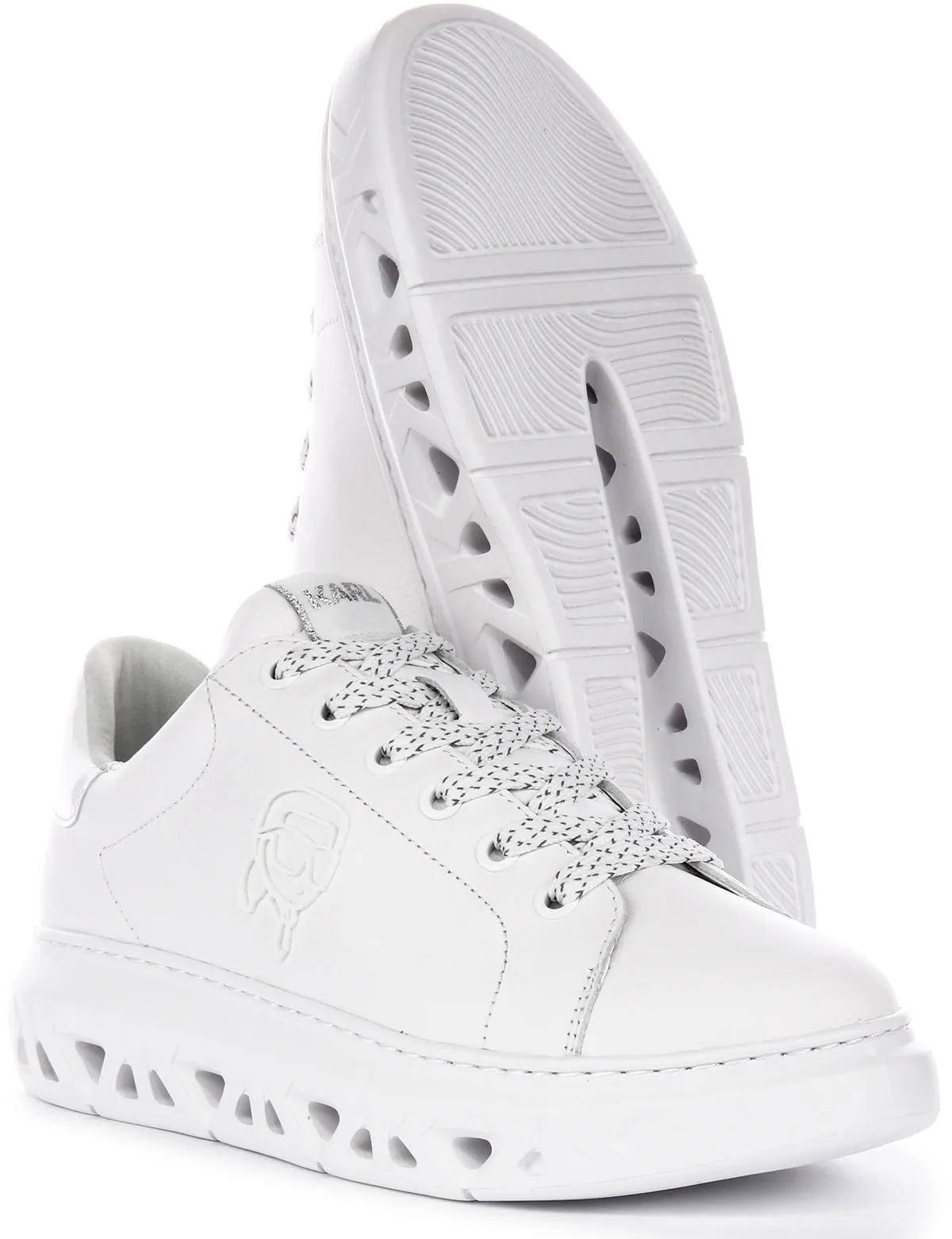 Karl Lagerfeld Kapri Kite Karl NFT Lo Lace Geo Cut Sole  Zapatillas Altas Sintéticas para Mujer en Blanco