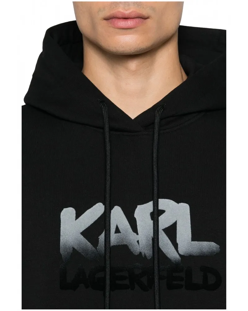 KARL LAGERFELD - Sudadera con Capucha y Logotipo en degradé de Terciopelo