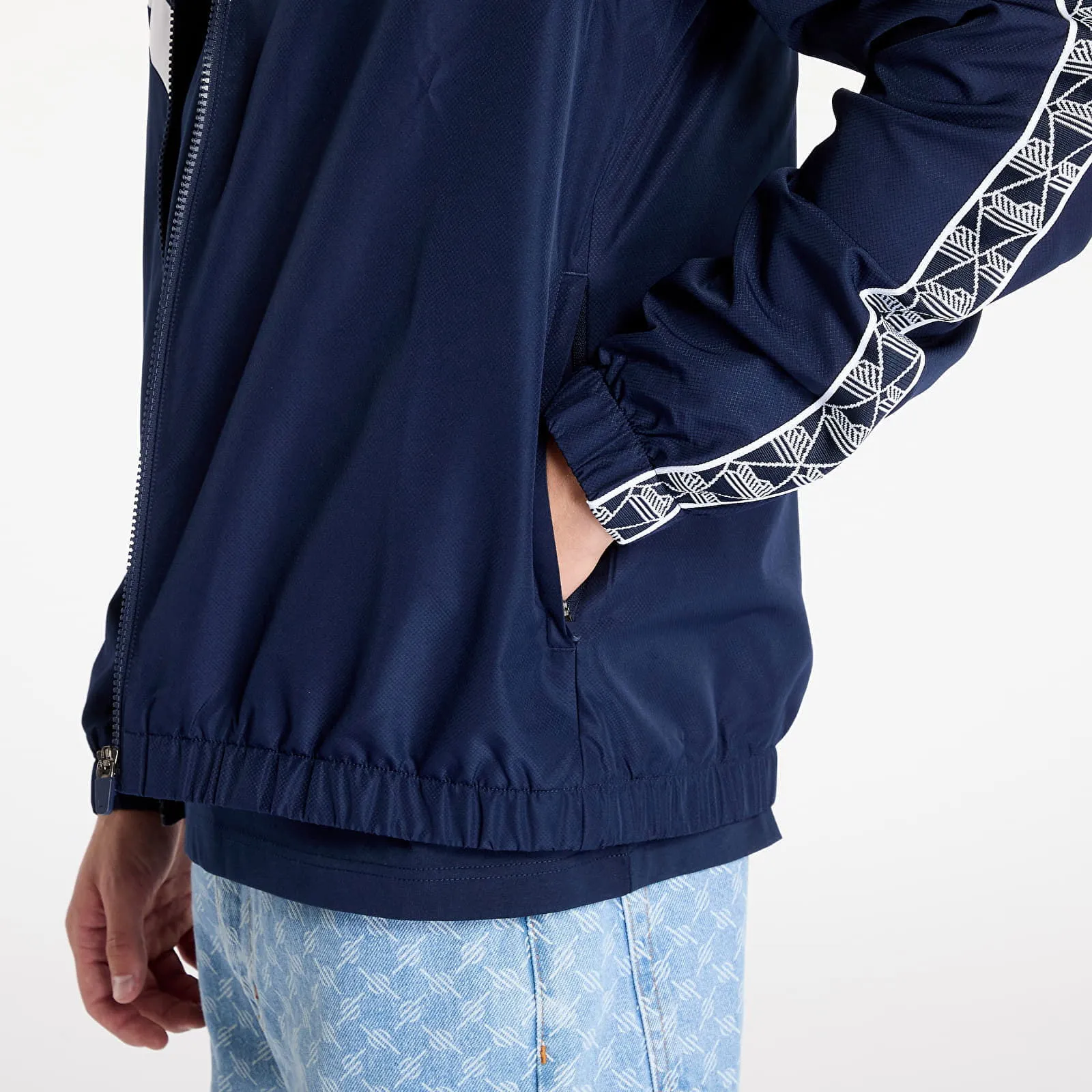 Lacoste Jacket Tennis Monogram Track Jacket Navy Blue/ White M