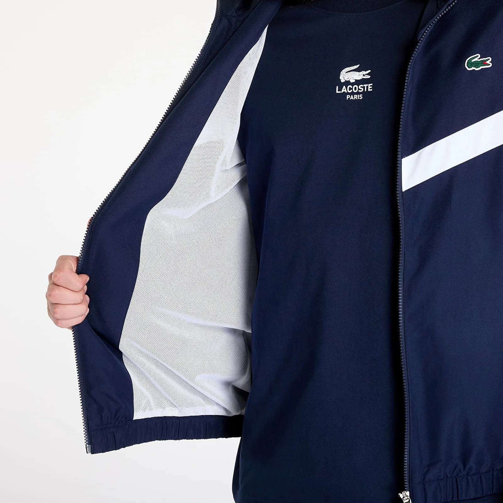 Lacoste Jacket Tennis Monogram Track Jacket Navy Blue/ White M