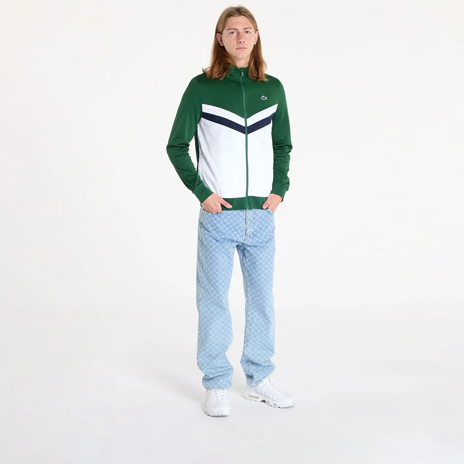 Lacoste Sweatshirt Sweatshirts Green/ White-Navy Blue M